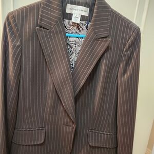Jones New York Chocolate Pinstripe Suit Jacket